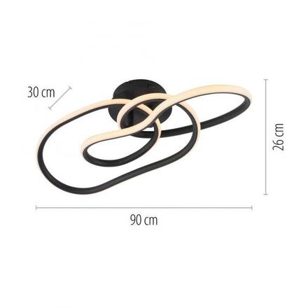 PAUL NEUHAUS LED stropní svítidlo TWIST, černá, paměťová funkce SimplyDim 2700K