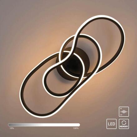 PAUL NEUHAUS LED stropní svítidlo TWIST, černá, paměťová funkce SimplyDim 2700K