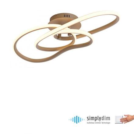 PAUL NEUHAUS LED stropní svítidlo TWIST, písková, paměťová funkce SimplyDim 2700K