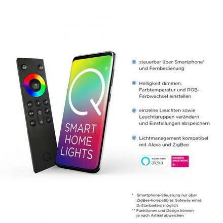 VÝPRODEJ VZORKU PAUL NEUHAUS Q-TETRA, LED nástěnné svítidlo, doplňující svítidlo, Smart Home RGB+3000-5000K PN 6832-95