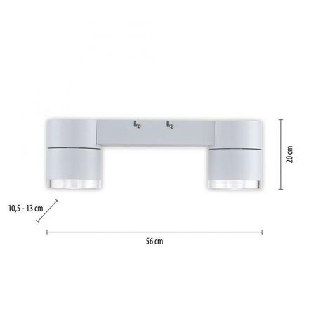 PAUL NEUHAUS LED stropní svítidlo PURE-NOLA bílé 2 ramenné otočné stmívatelné krokově stmívatelné 3000K PN 6862-16