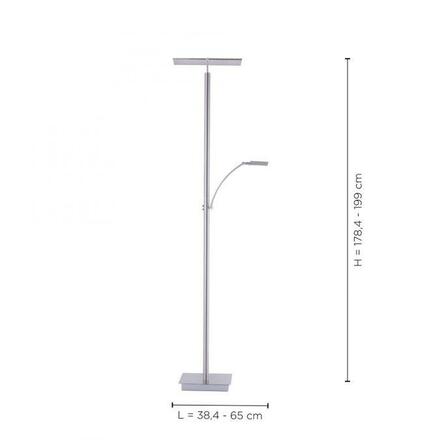 PAUL NEUHAUS LED stojací svítidlo, svítidlo na čtení, ocel, nastavitelné 2700-5000K PN 687-55