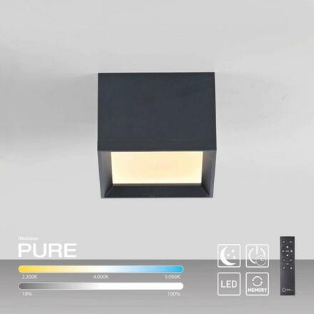 PAUL NEUHAUS PURE Manhattan, LED stropní svítidlo mystická šedá, 2200-5000K