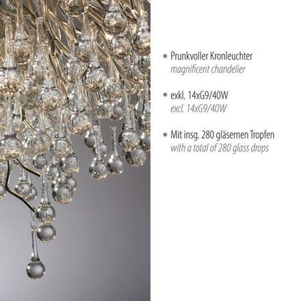 PAUL NEUHAUS Stropní křišťálové svítidlo ICICLE, ocel, 14xG9