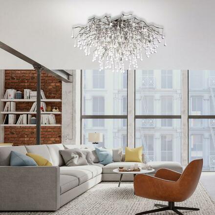 PAUL NEUHAUS Stropní křišťálové svítidlo ICICLE, ocel, 14xG9