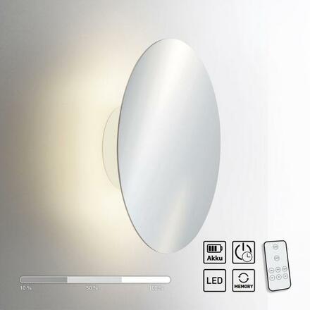 PAUL NEUHAUS LED svítidlo na baterie 25cm chrom s časovačem USB stmívatelné 3000K PN 8153-17