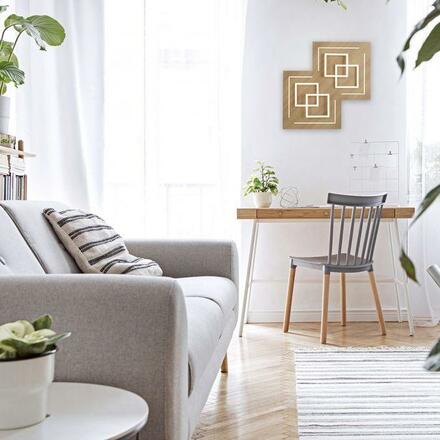PAUL NEUHAUS, Q-LINEA , LED stropní svítidlo, dřevodekor, stmívatelné, Smart Home ZigBee 3000-5000K