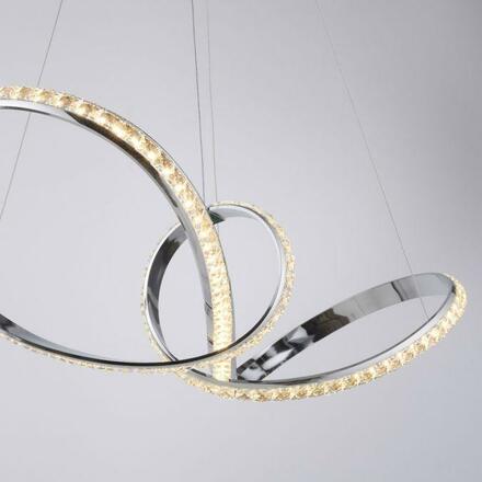 PAUL NEUHAUS LED závěsné svítidlo chrom zakřivené stmívatelné křišťálový design moderní SimplyDim 3000K PN 8222-17
