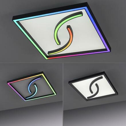 PAUL NEUHAUS LED stropní svítidlo hranaté, světelné scény, stmívatelné, paměťová funkce RGB+2700-6000K