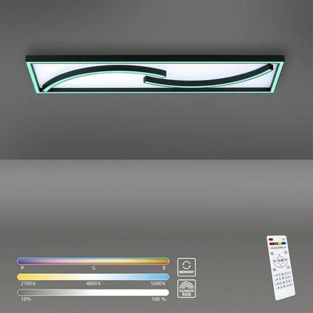 PAUL NEUHAUS LED stropní svítidlo hranaté, světelné scény, stmívatelné, paměťová funkce RGB+2700-6000K