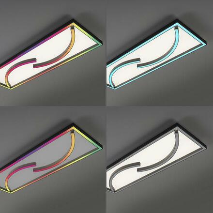 PAUL NEUHAUS LED stropní svítidlo hranaté, světelné scény, stmívatelné, paměťová funkce RGB+2700-6000K