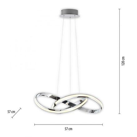 PAUL NEUHAUS LED závěsné svítidlo chrom stmívatelné paměťová funkce moderní SimplyDim 3000K PN 8291-17