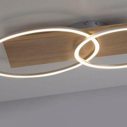 PAUL NEUHAUS LED stropní svítidlo, dřevo, CCT, dálkový ovladač, do interiéru 2700-5000K