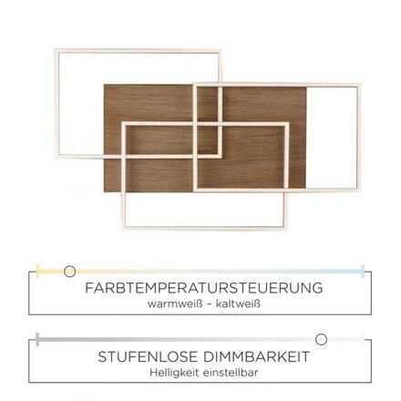 PAUL NEUHAUS LED stropní svítidlo, dřevo, CCT, dálkový ovladač, do interiéru 2700-5000K