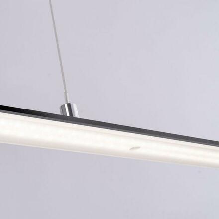 PAUL NEUHAUS PURE-LITE LED závěsné svítidlo v kartáčovaném antracitu s funkcí stmívání a nastavitelnou barvou světla 2700-5000K