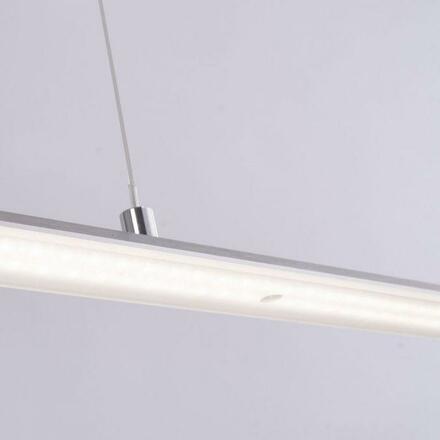PAUL NEUHAUS PURE-LITE LED závěsné svítidlo v barvě oceli s funkcí stmívání a nastavitelnou barvou světla 2700-5000K