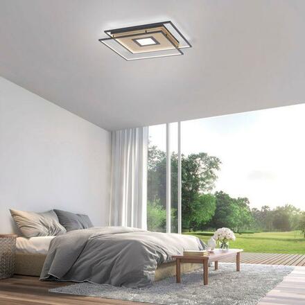 PAUL NEUHAUS, Q-AMIRA, LED stropní svítidlo, černá-mosaz, Smart Home ZigBee 3000-5000K