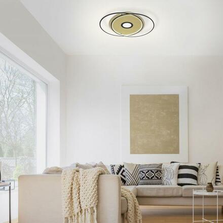 PAUL NEUHAUS Q-AMIRA LED stropní svítidlo v černé mosazi s nastavitelnou barvou světla a dálkovým ovládáním Smart Home ZigBee 2700-5000K