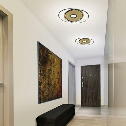 PAUL NEUHAUS Q-AMIRA LED stropní svítidlo v černé mosazi s nastavitelnou barvou světla a dálkovým ovládáním Smart Home ZigBee 2700-5000K