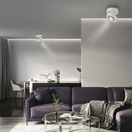 PAUL NEUHAUS LED stropní svítidlo PURE Oculis, bílá, stmívatelné, otočné a nastavitelné 2700K