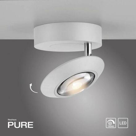 PAUL NEUHAUS LED stropní svítidlo PURE Oculis, bílá, stmívatelné, otočné a nastavitelné 2700K