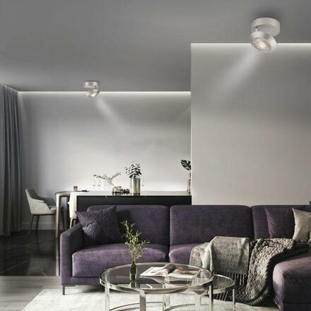 PAUL NEUHAUS LED stropní svítidlo PURE Oculis, metalická šedá, stmívatelné, otočné a nastavitelné 2700K