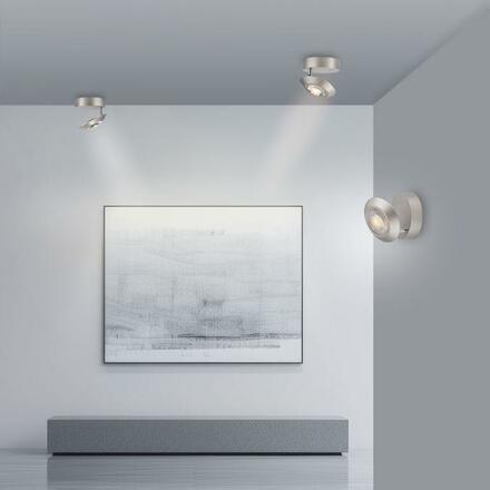 PAUL NEUHAUS LED stropní svítidlo PURE Oculis, metalická šedá, stmívatelné, otočné a nastavitelné 2700K