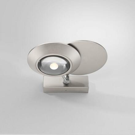 PAUL NEUHAUS LED nástěnné svítidlo PURE Oculis, metalická šedá, stmívatelné, otočné a nastavitelné 2700K