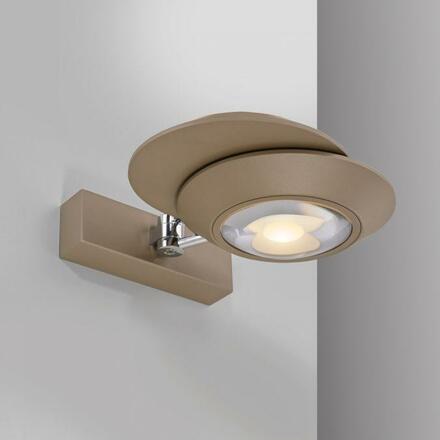 PAUL NEUHAUS LED nástěnné svítidlo PURE Oculis, bronzová, stmívatelné, otočné a nastavitelné 2700K