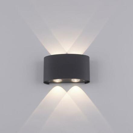 PAUL NEUHAUS LED nástěnná lampa, 4 bodové, antracit, venkovní i vnitřní, dekorativní 3000K