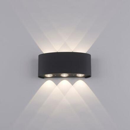 PAUL NEUHAUS LED nástěnné svítidlo, 6-bodové, antracit, venkovní a vnitřní, dekorativní 3000K