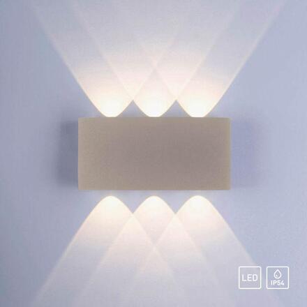PAUL NEUHAUS LED nástěnné svítidlo CARLO, písková barva, IP54, Up-&amp;Downlight, 3000K
