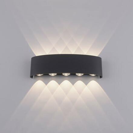 PAUL NEUHAUS LED nástěnná lampa, 10 bodové, antracit, venkovní a vnitřní, dekorativní 3000K