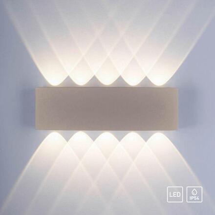 PAUL NEUHAUS LED nástěnné svítidlo CARLO, písková barva, IP54, světlo nahoru a dolu 3000K