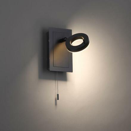 PAUL NEUHAUS LED nástěnné svítidlo matný hliník 1ramenné otočné, vypínač, ochrana proti vodě 3000K