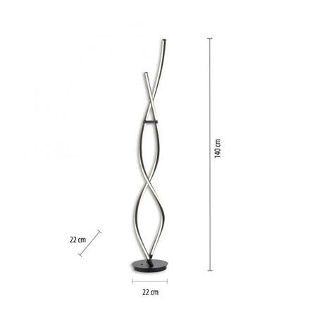 PAUL NEUHAUS LED stojací svítidlo černé zakřivené stmívatelné dálkový ovladač CCT 2700-5000K PN 998-18