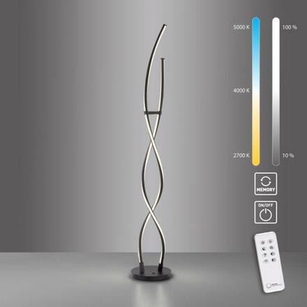 PAUL NEUHAUS LED stojací svítidlo černé zakřivené stmívatelné dálkový ovladač CCT 2700-5000K PN 998-18