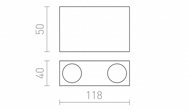 RENDL MARVEL II hliník 230V GU10 2x50W R10123