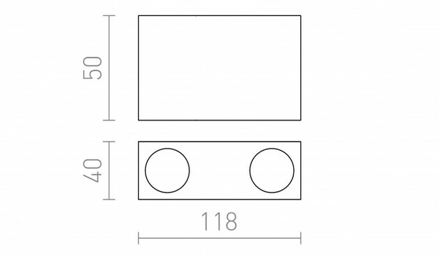 RENDL MARVEL II hliník 230V GU10 2x50W R10123