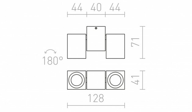 RENDL MARVEL II náklopná hliník 230V GU10 2x50W R10171