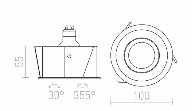 RENDL ESIX výklopná leštěný hliník 230V GU10 50W R10187