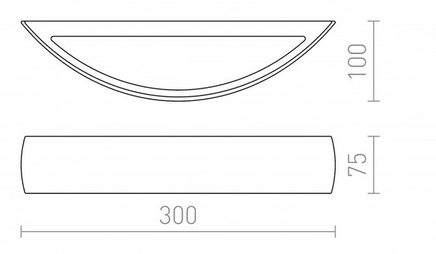 RENDL CRESCENT nástěnná sádrová 230V R7s 80W R10266