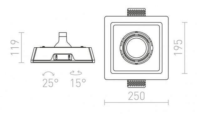 RENDL DINO SQ G53 náklopná sádrová 12V G53 50W R10272