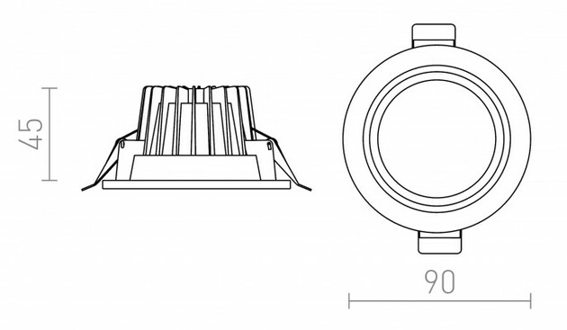 RENDL OXA 9 zápustná bílá chrom 230V/350mA LED 5x1W 3000K R10275