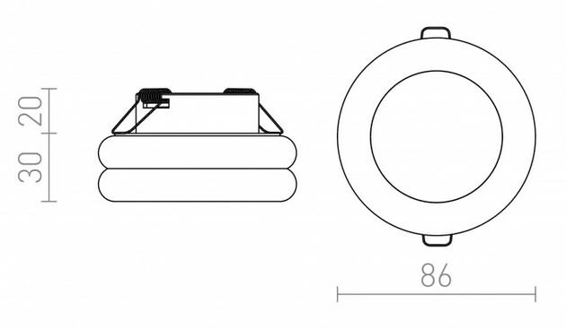 RENDL OSONA S kruhová zápustná satinovaný akryl 230V/350mA LED 3x1W 3000K R10301