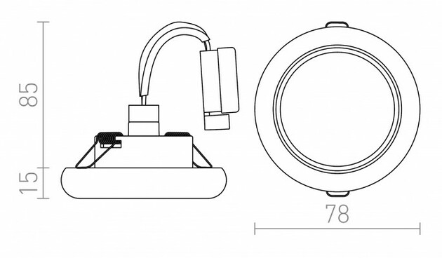 RENDL ESTA LED zápustná vč. driveru chrom 230V/350mA LED 3x1W 3000K R10309