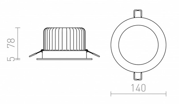 RENDL MAYDAY B 14 zápustná bílá 230V/500mA LED 15W 2700K R10321