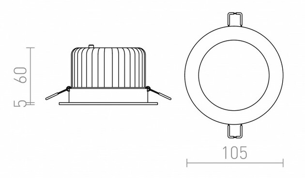 RENDL MAYDAY B 11 zápustná leštěný hliník 230V/500mA LED 9W 2700K R10322