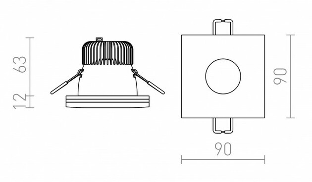 RENDL KAY SQ zápustná satinované sklo 230V/350mA LED 5W 3000K R10418