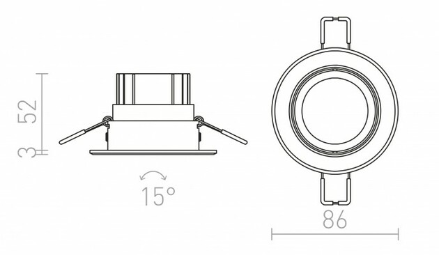 RENDL MIRO zápustná nerez 230V/350mA LED 3W 3000K R10420